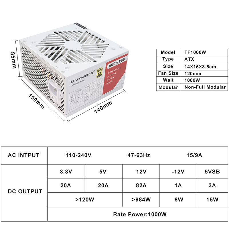 Power Supply 1000 watt gaming  - đánh giá và giá Pc Gaming Watt